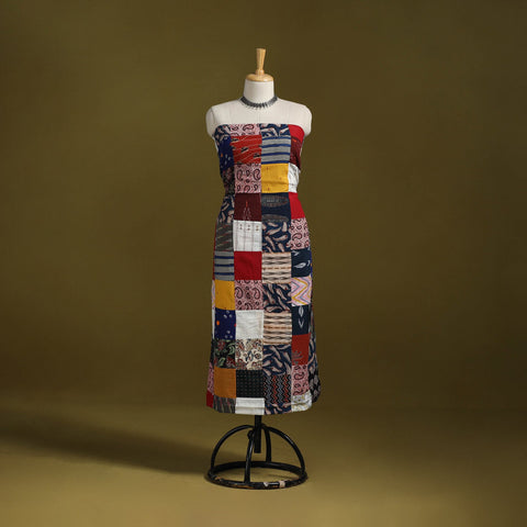Hand-stitched mosaic cotton unstitched kurta material