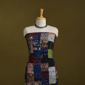 Hand-stitched mosaic cotton unstitched kurta material