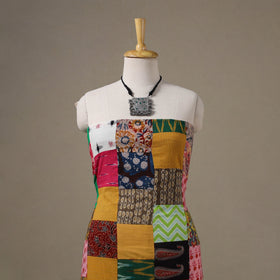 Multicolour Hand-Stitched Mosaic Cotton Kurta Material