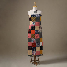 Multicolor - hand-stitched mosaic cotton unstitched kurta