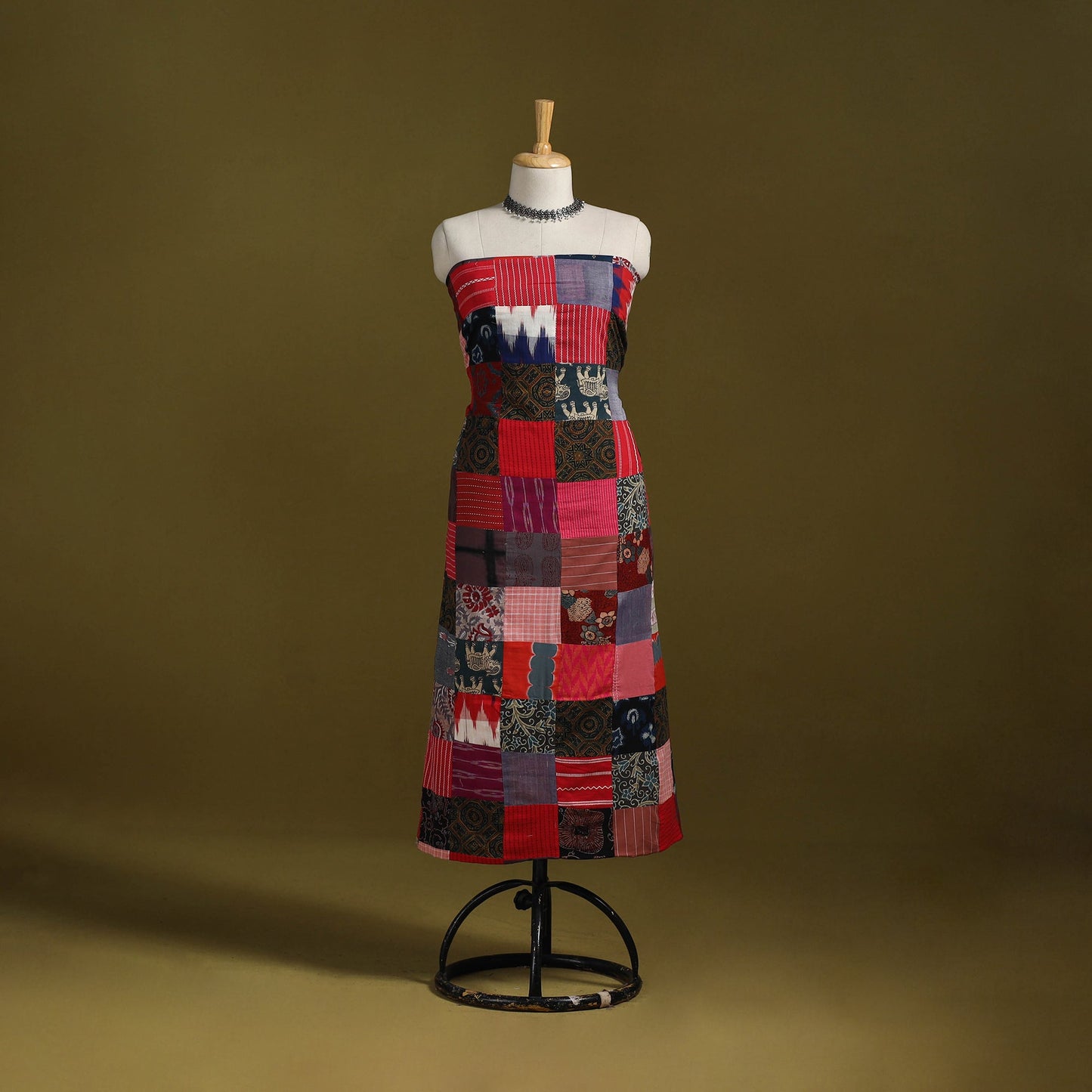 Hand-stitched mosaic cotton unstitched kurta material