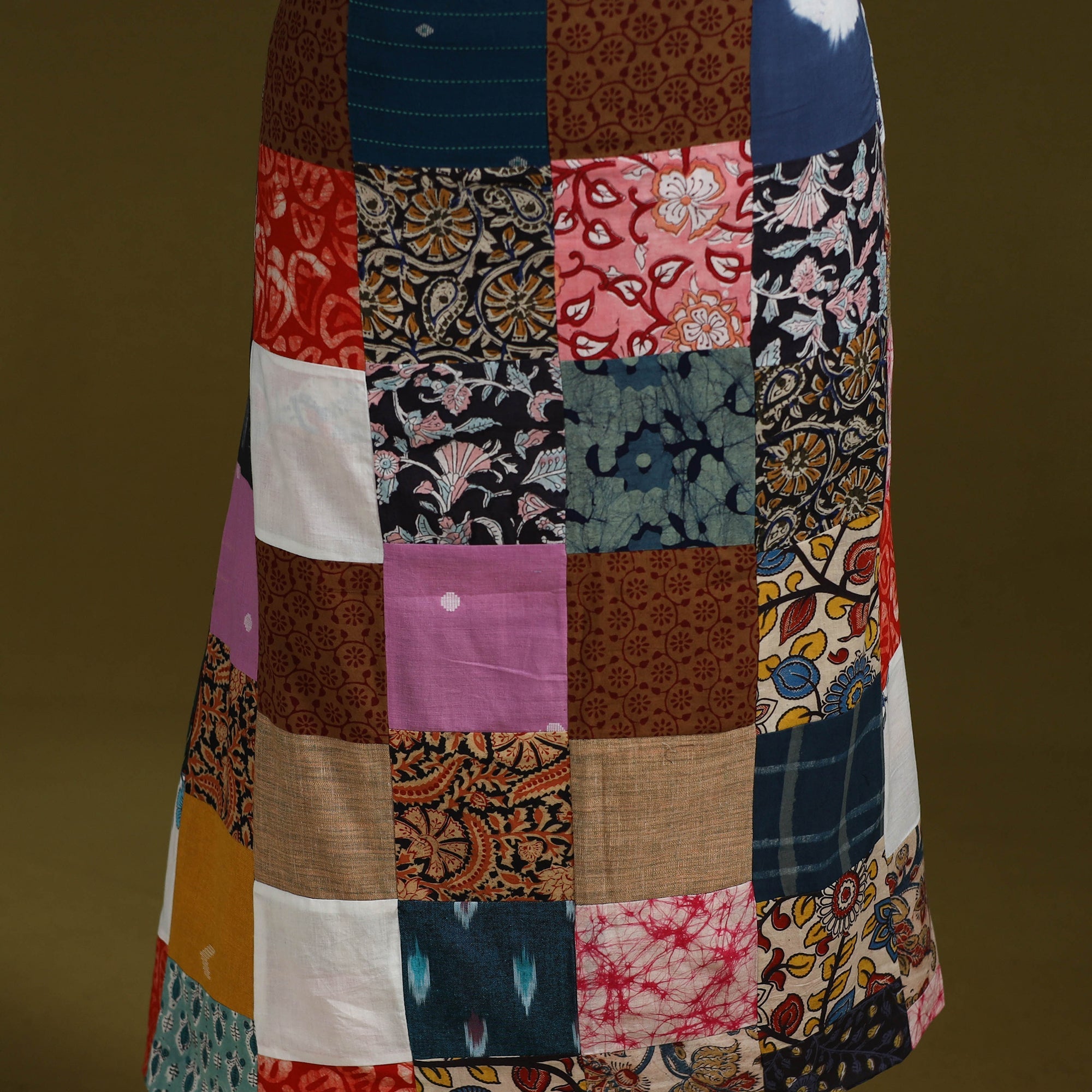 Hand-stitched mosaic cotton unstitched kurta material