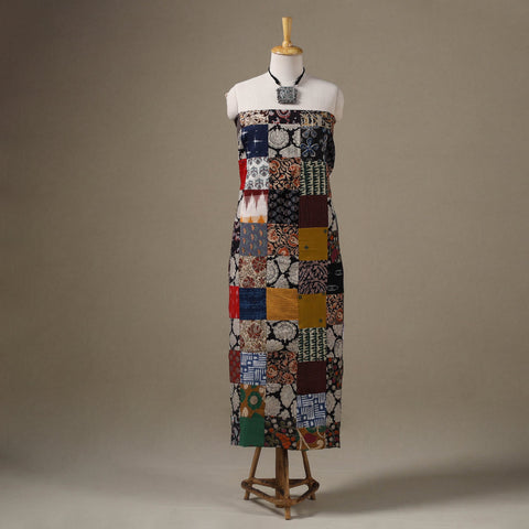 Multicolour Hand-Stitched Mosaic Cotton Kurta Material