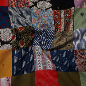 Multicolour Hand-Stitched Mosaic Cotton Kurta Material