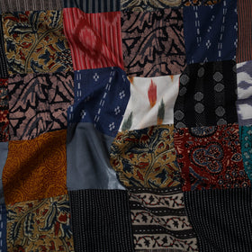 Multicolour Hand-Stitched Mosaic Cotton Kurta Material