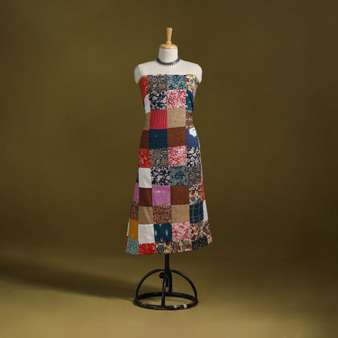 Hand-stitched mosaic cotton unstitched kurta material