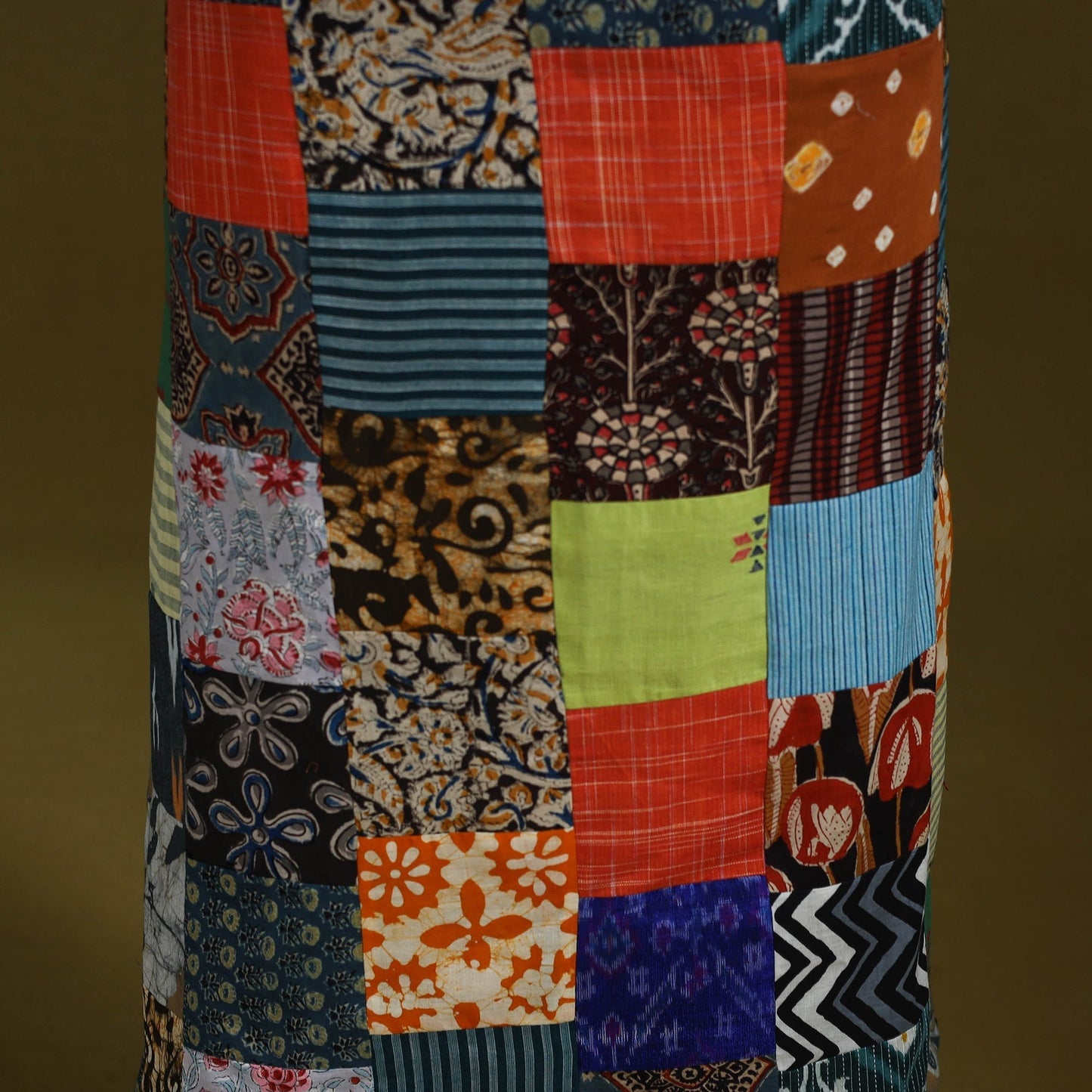 Hand-stitched mosaic cotton unstitched kurta material