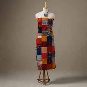 Multicolour Hand-Stitched Mosaic Cotton Kurta Material