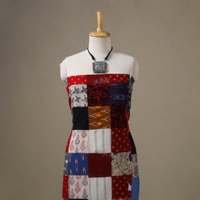 Multicolour Hand-Stitched Mosaic Cotton Kurta Material