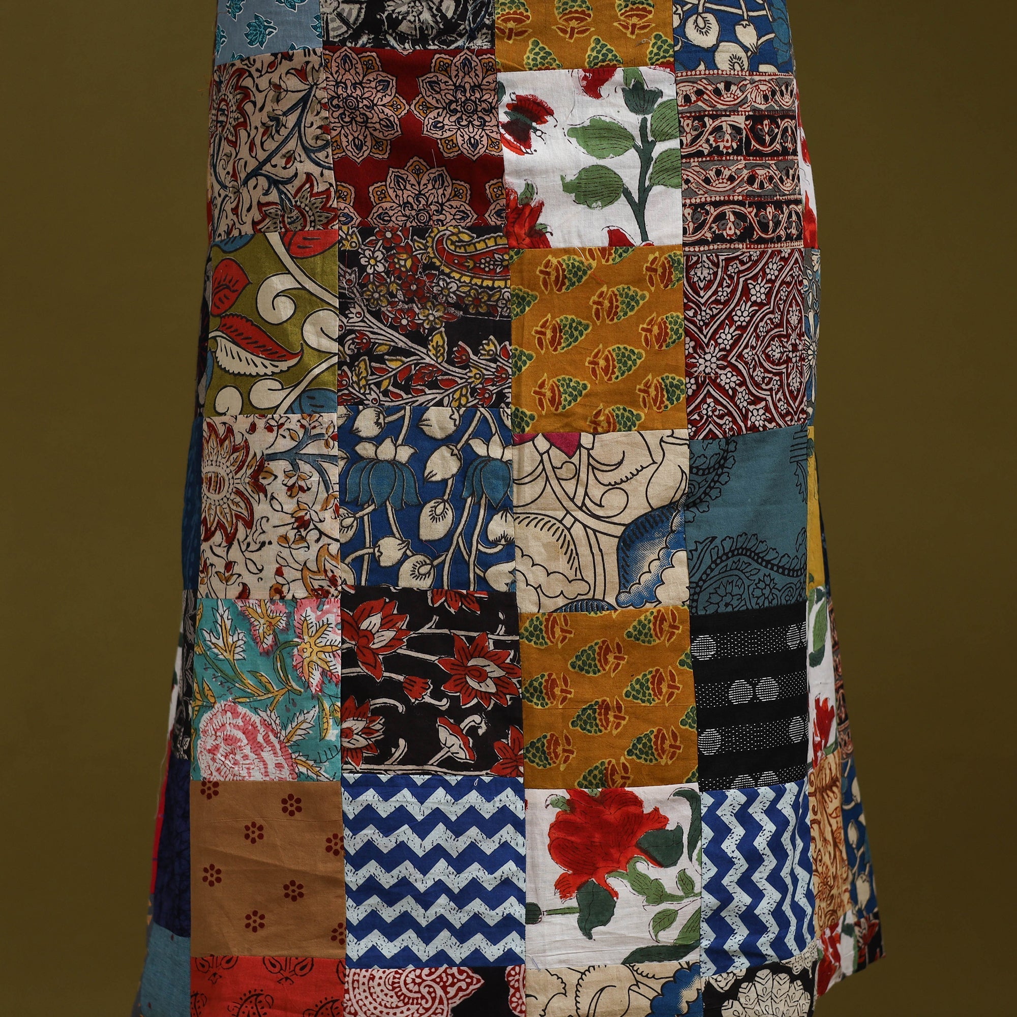 Hand-stitched mosaic cotton unstitched kurta material