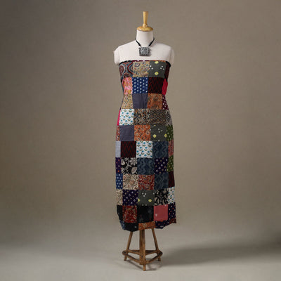 Multicolor - hand-stitched mosaic cotton unstitched kurta