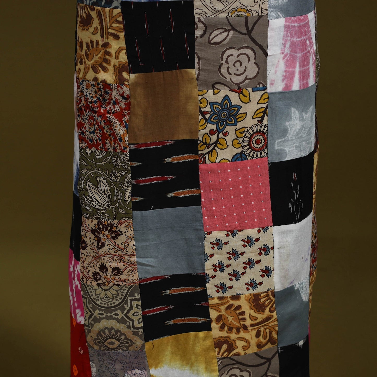 Hand-stitched mosaic cotton unstitched kurta material