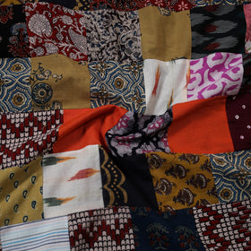 Multicolor - hand-stitched mosaic cotton unstitched kurta