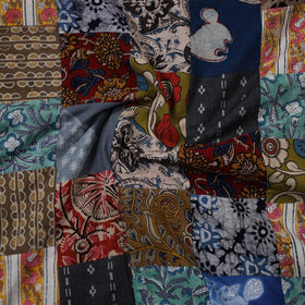 Multicolor - hand-stitched mosaic cotton unstitched kurta