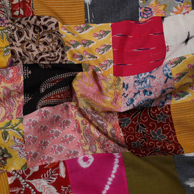 Multicolour Hand-Stitched Mosaic Cotton Kurta Material