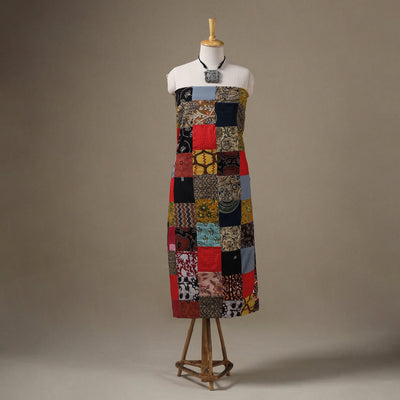 Multicolour Hand-Stitched Mosaic Cotton Kurta Material