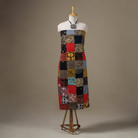 Multicolour Hand-Stitched Mosaic Cotton Kurta Material