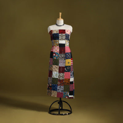 Hand-stitched mosaic cotton unstitched kurta material