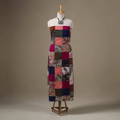 Multicolour Hand-Stitched Mosaic Cotton Kurta Material