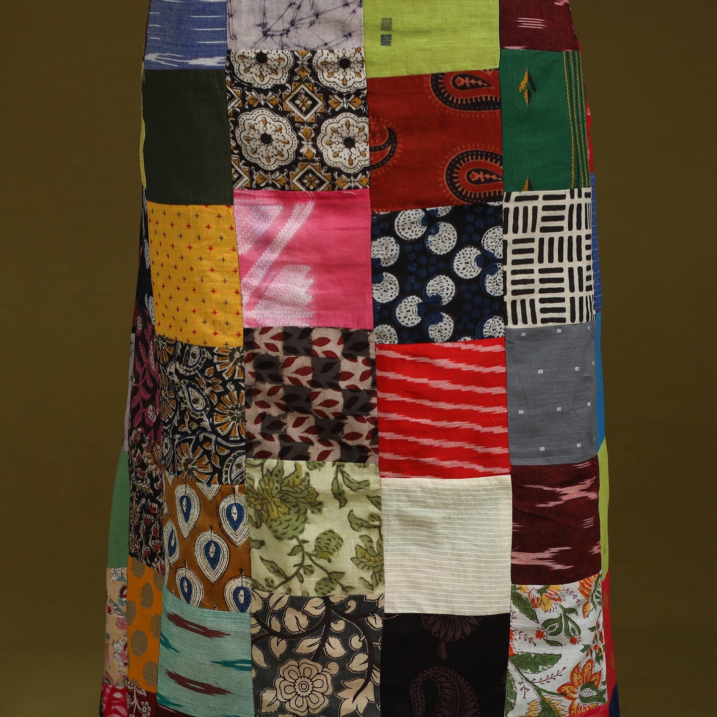 Hand-stitched mosaic cotton unstitched kurta material