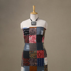 Multicolour Hand-Stitched Mosaic Cotton Kurta Material
