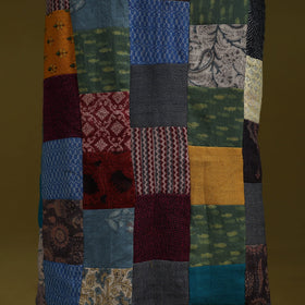 Hand-stitched mosaic woolen unstitched kurta material