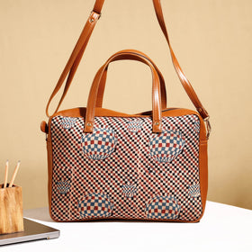  Handcrafted Ajrakh Block Printed Modal Silk Laptop Bag 