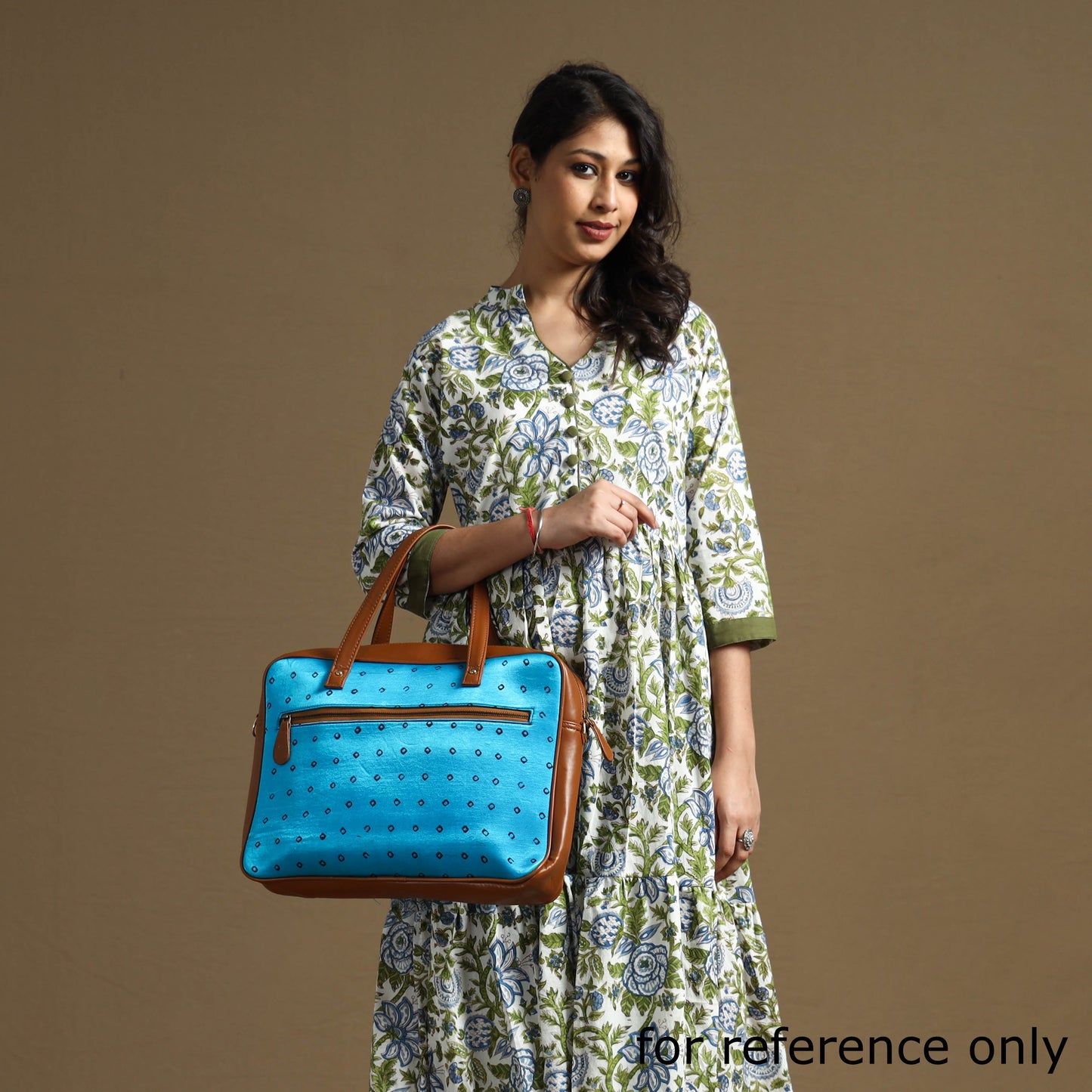  Handcrafted Ajrakh Block Printed Modal Silk Laptop Bag 