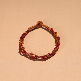 Red Handcrafted Bead & Thread Work Patwa Anklet