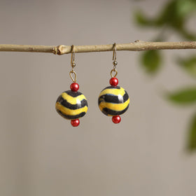  Handcrafted Blue Pottery Ceramic Earrings 03 