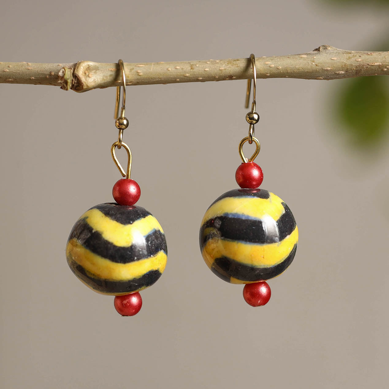  Handcrafted Blue Pottery Ceramic Earrings 03 