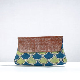 Multicolor Handcrafted Clutch with Handpainted & Embossed Leather Flap