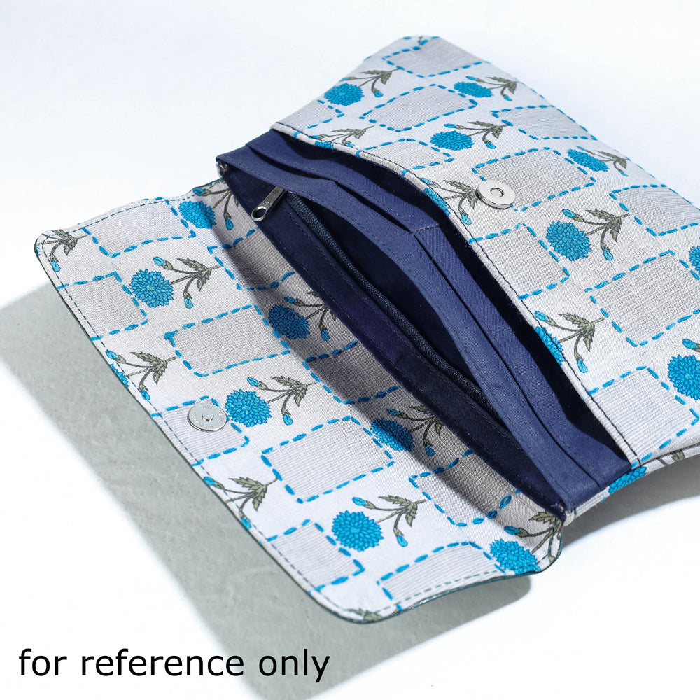 Multicolor Handcrafted Clutch with Handpainted & Embossed Leather Flap