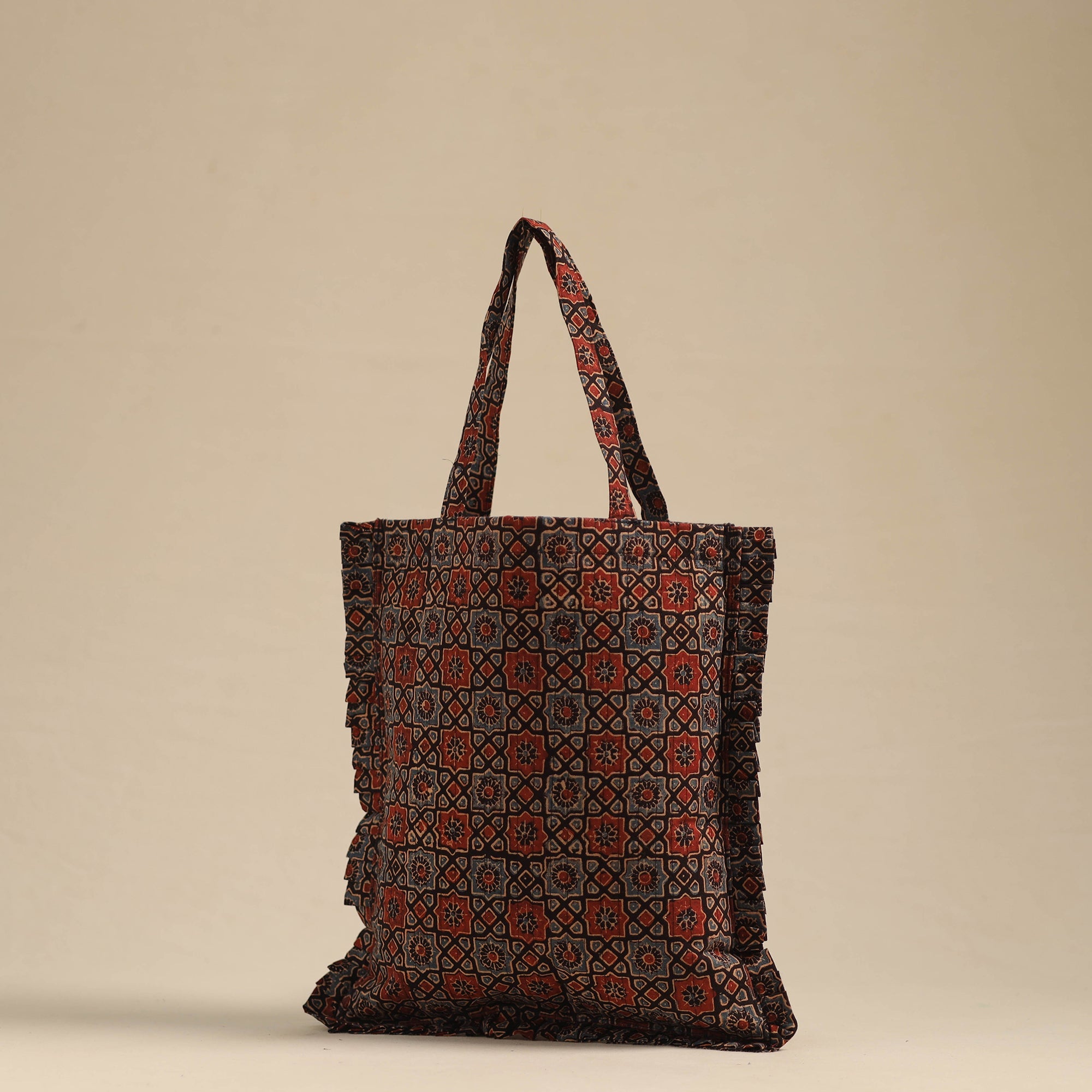 Multicolor - handcrafted cotton frill jhola bag 68