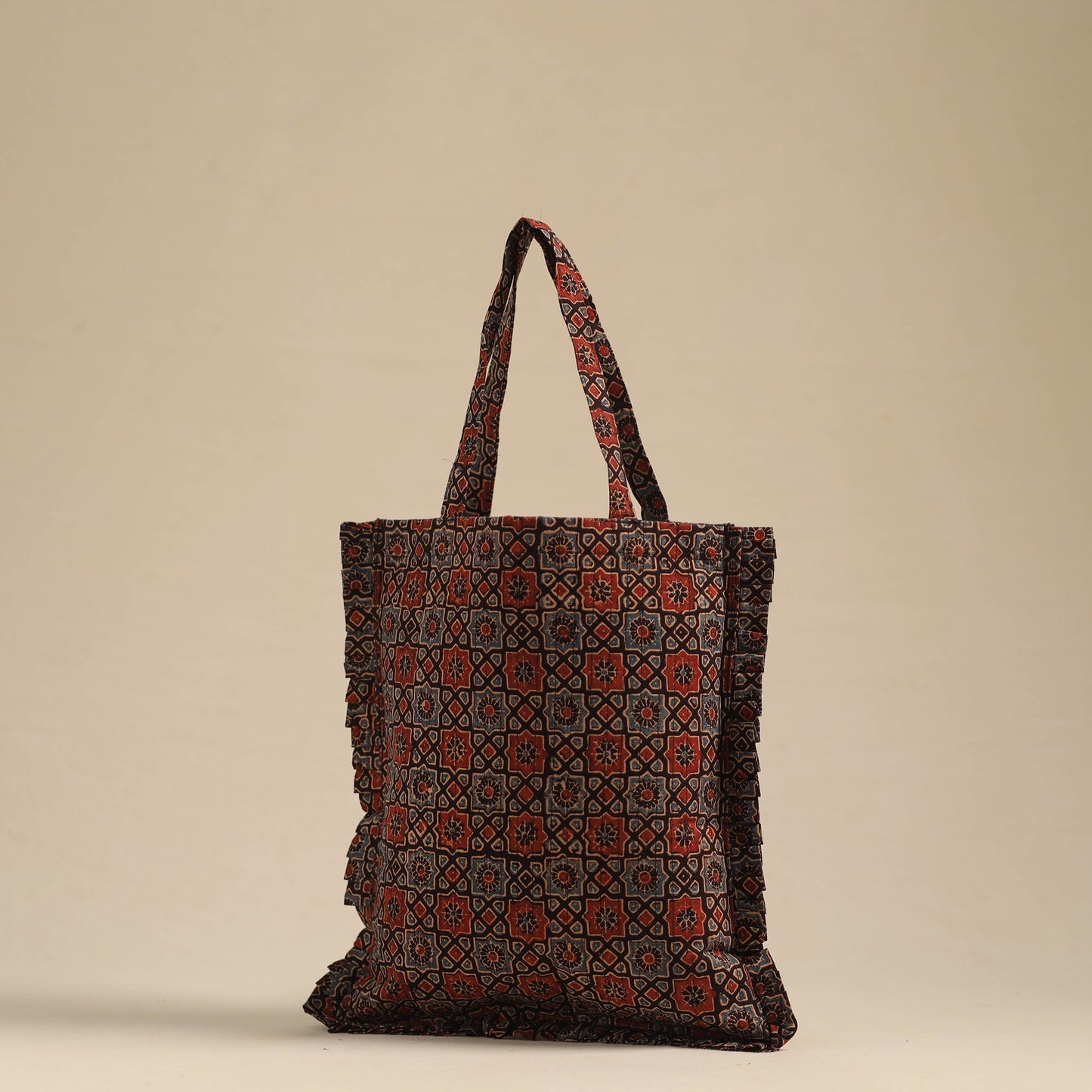 Multicolor - handcrafted cotton frill jhola bag 68