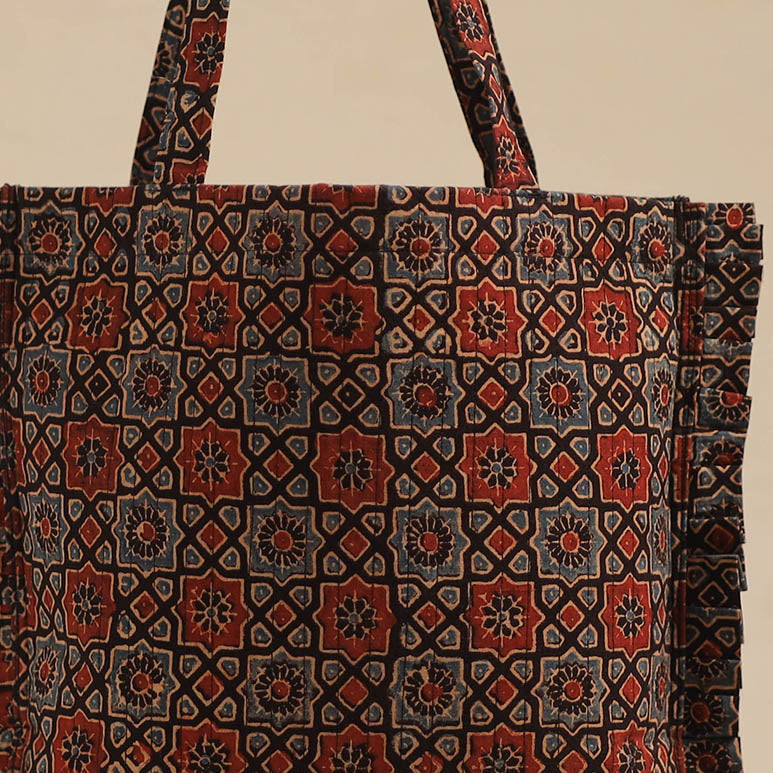 Multicolor - handcrafted cotton frill jhola bag 68