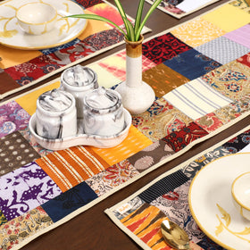 Multicolor - handcrafted cotton fusion table runner set