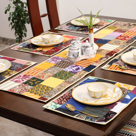 Multicolor - handcrafted cotton fusion table runner set