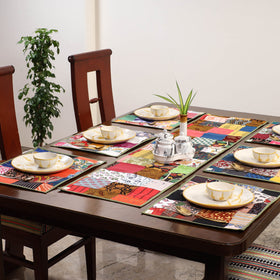 Multicolor - handcrafted cotton fusion table runner set