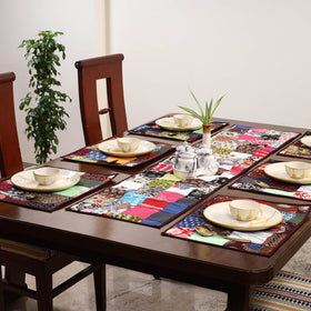 Multicolor - handcrafted cotton fusion table runner set