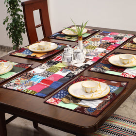 Multicolor - handcrafted cotton fusion table runner set