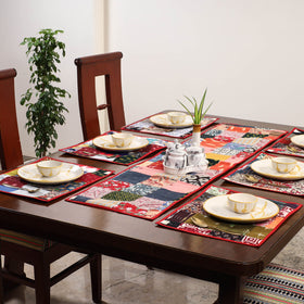 Multicolor - handcrafted cotton fusion table runner set