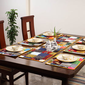 Multicolor - handcrafted cotton fusion table runner set