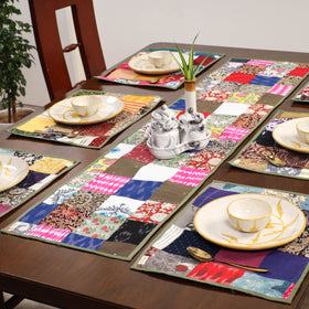 Multicolor - handcrafted cotton fusion table runner set