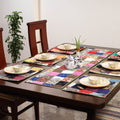 Multicolor - handcrafted cotton fusion table runner set