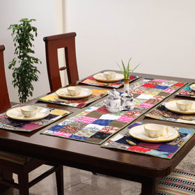 Multicolor - handcrafted cotton fusion table runner set