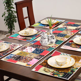 Multicolor - handcrafted cotton fusion table runner set
