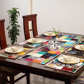 Multicolor - handcrafted cotton fusion table runner set