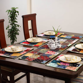 Multicolor - handcrafted cotton fusion table runner set