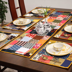 Multicolor - handcrafted cotton fusion table runner set